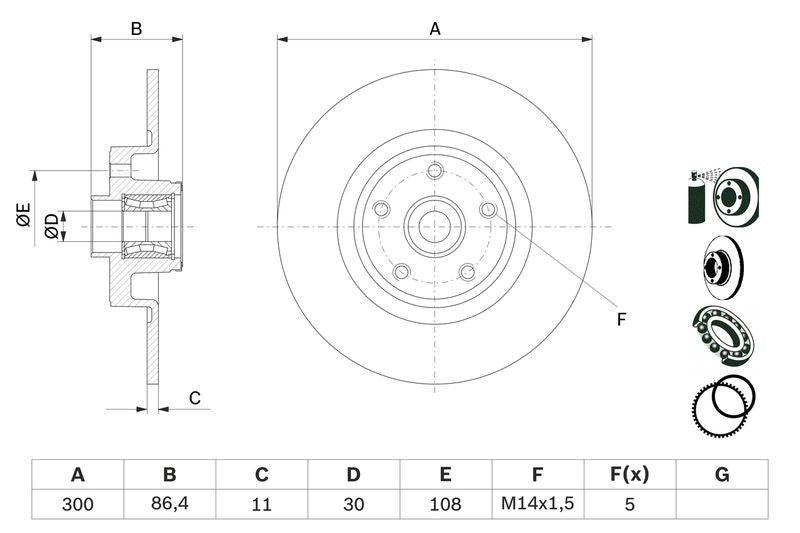 Bosch 0986479276 Brake Disc - 5
