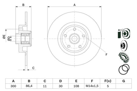 Bosch 0986479276 Brake Disc - 5