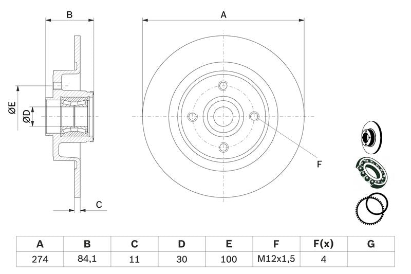 Bosch 0986479277 Brake Disc - 5