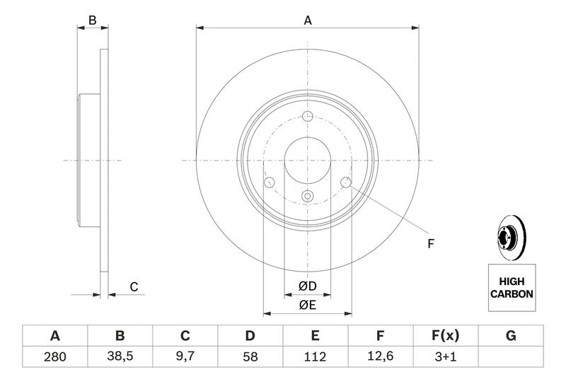 Bosch 0986479305 Brake Disc - 5