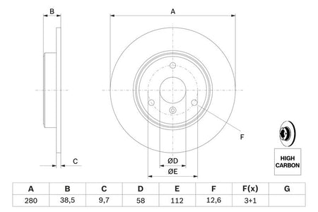 Bosch 0986479305 Brake Disc - 5