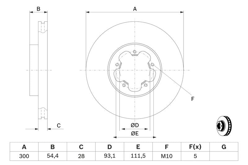 Bosch 0986479307 Brake Disc - 5