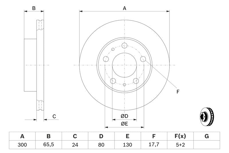 Bosch 0986479314 Brake Disc - 5