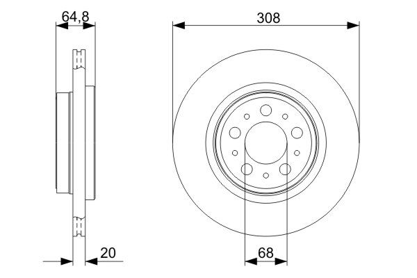 Bosch 0986479320 Brake Disc - 5