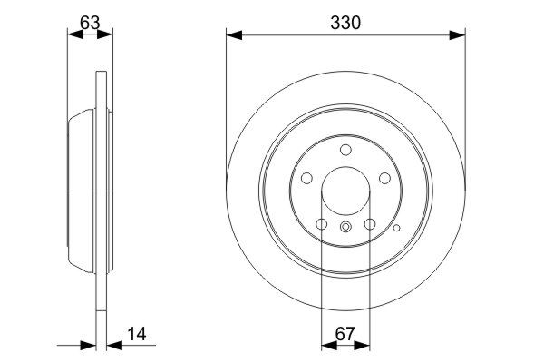 Bosch 0986479330 Brake Disc - 5