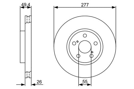 Bosch 0986479340 Brake Disc - 5