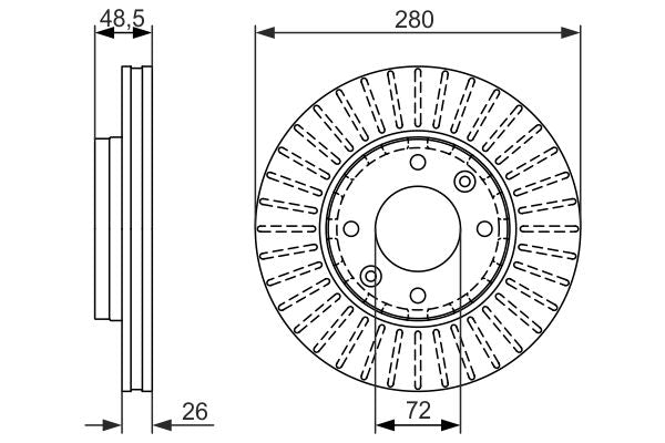 Bosch 0986479353 Brake Disc - 5