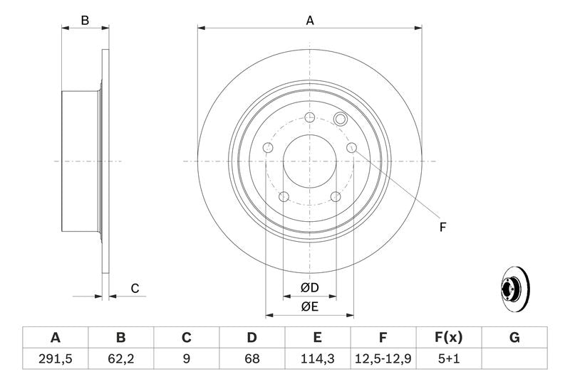 Bosch 0986479362 Brake Disc - 5