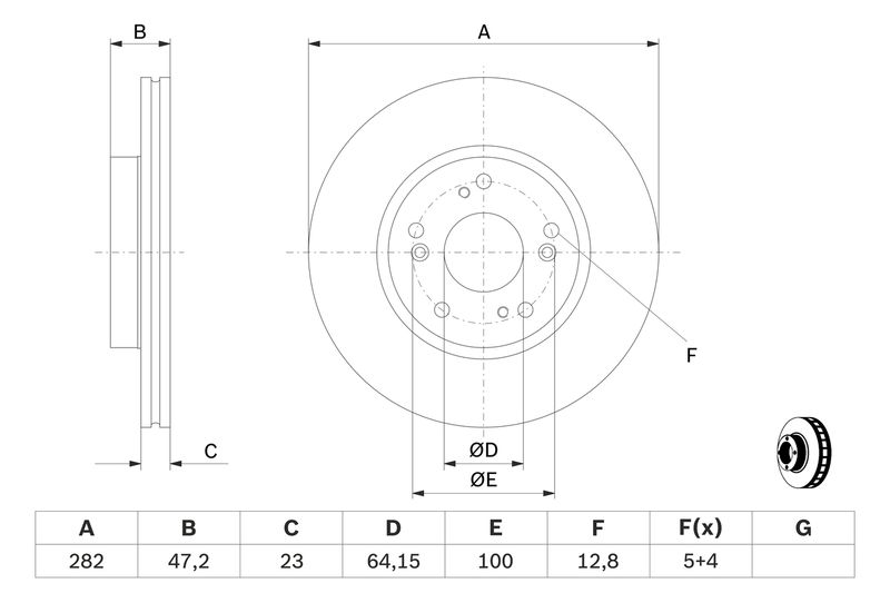 Bosch 0986479364 Brake Disc - 5