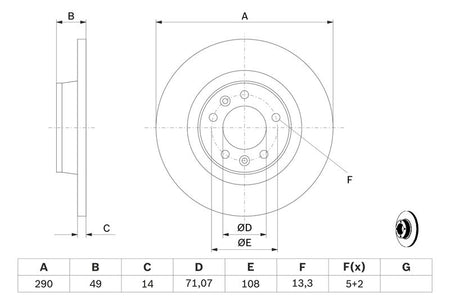 Bosch 0986479379 Brake Disc - 5