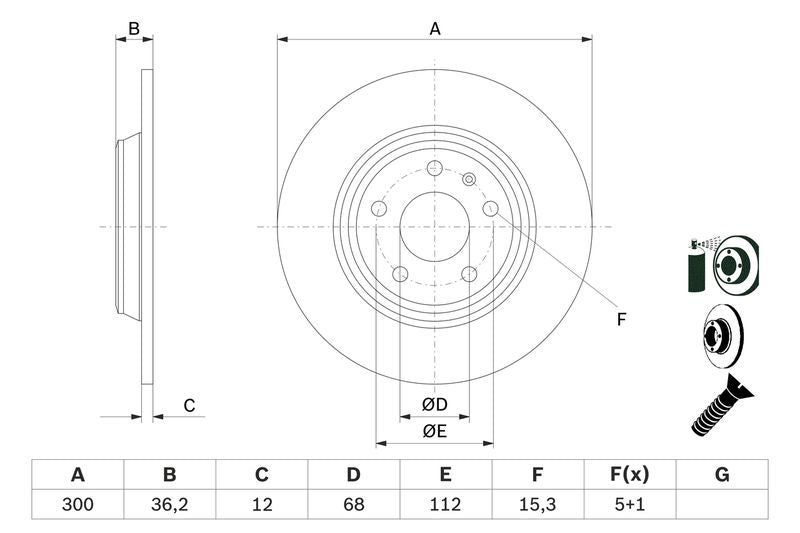 Bosch 0986479382 Brake Disc - 5