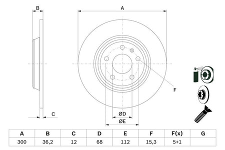 Bosch 0986479382 Brake Disc - 5