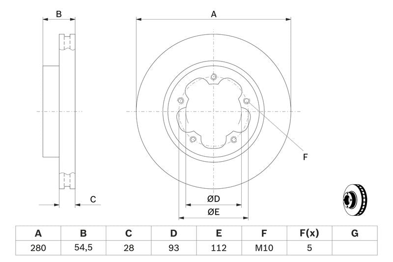 Bosch 0986479392 Brake Disc - 5