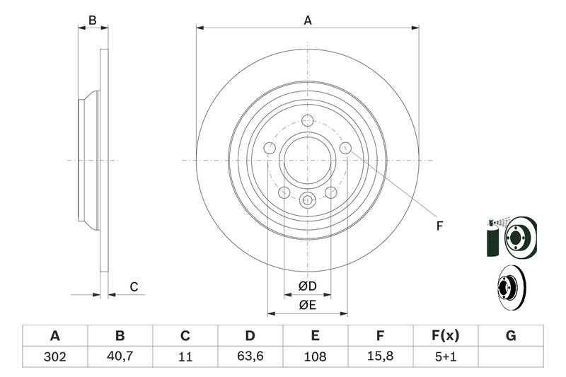 Bosch 0986479397 Brake Disc - 5