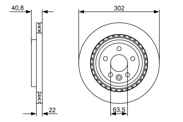 Bosch 0986479398 Brake Disc - 5