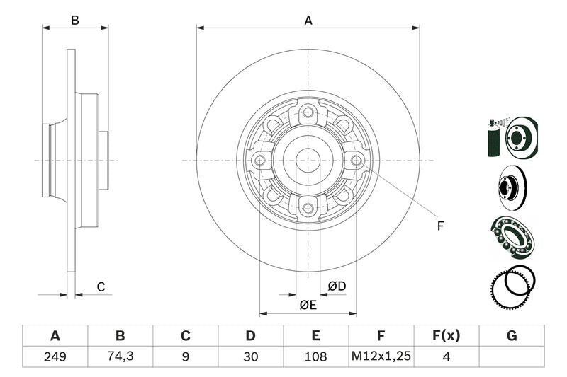 Bosch 0986479400 Brake Disc - 5