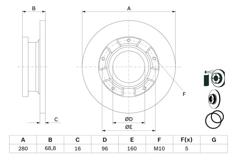 Bosch 0986479401 Brake Disc - 5