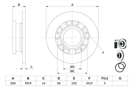 Bosch 0986479401 Brake Disc - 5