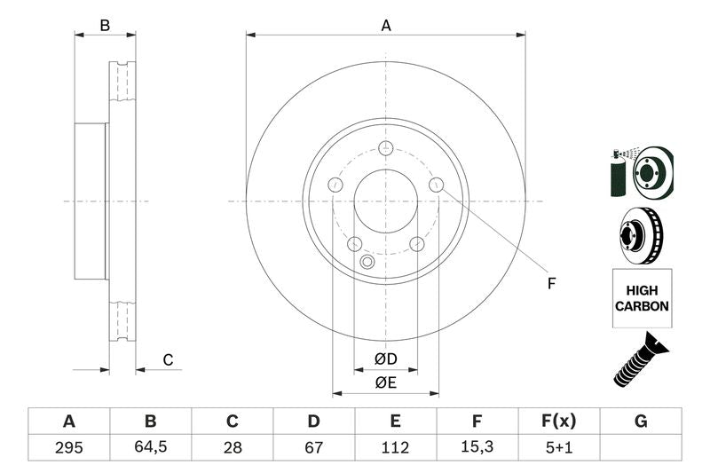 Bosch 0986479407 Brake Disc - 5