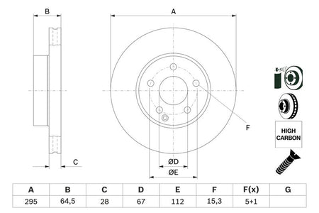 Bosch 0986479407 Brake Disc - 5