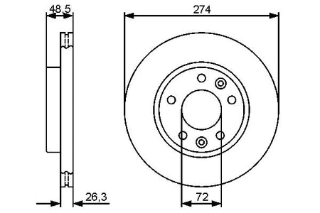 Bosch 0986479444 Brake Disc - 5
