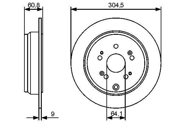 Bosch 0986479449 Brake Disc - 5