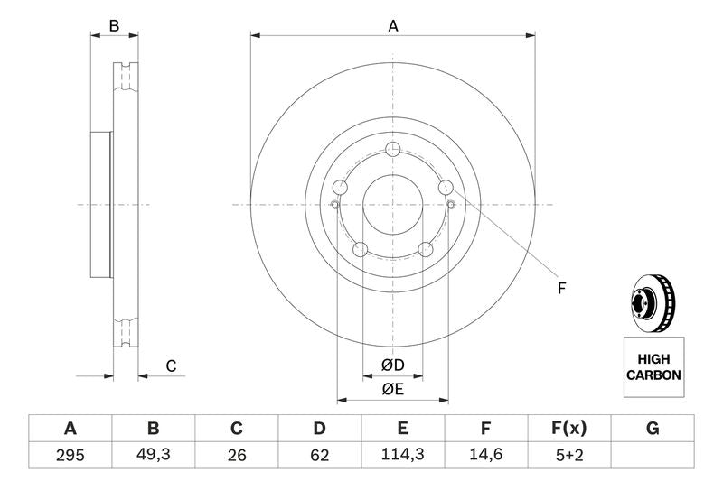 Bosch 0986479454 Brake Disc - 5