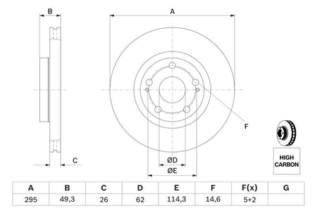 Bosch 0986479454 Brake Disc - 5