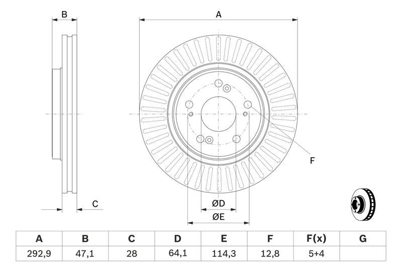 Bosch 0986479456 Brake Disc - 5