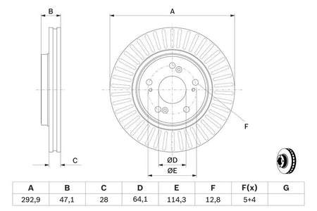 Bosch 0986479456 Brake Disc - 5