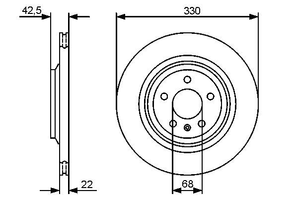 Bosch 0986479457 Brake Disc - 5