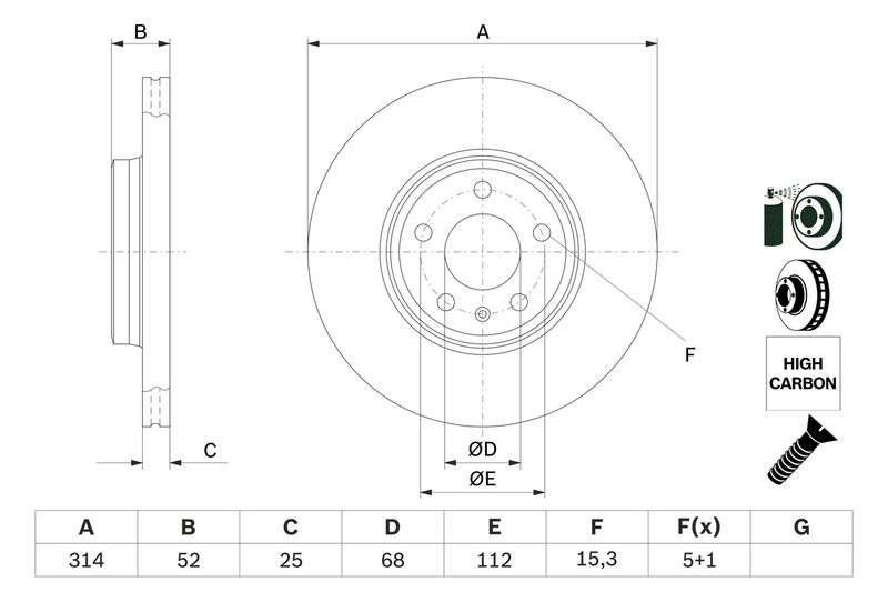 Bosch 0986479467 Brake Disc - 5