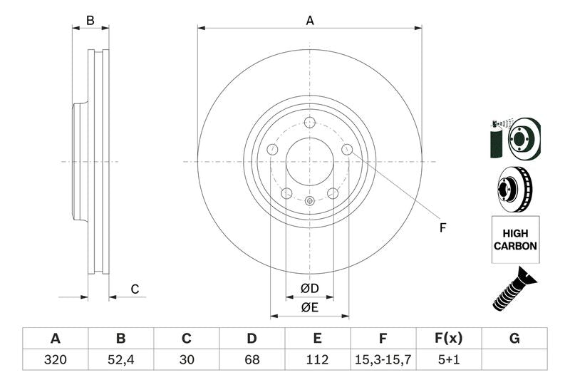 Bosch 0986479468 Brake Disc - 5