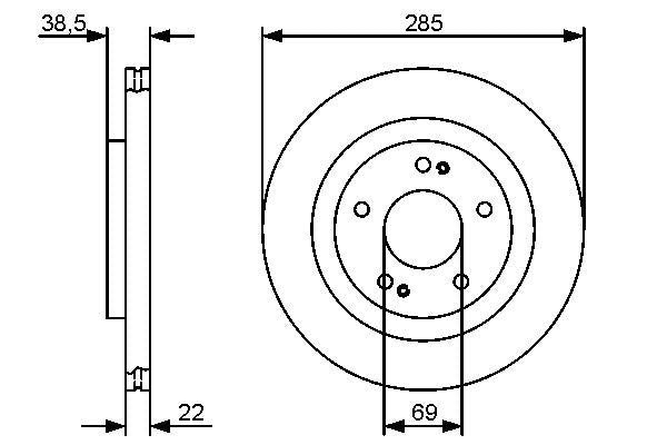 Bosch 0986479470 Brake Disc - 5