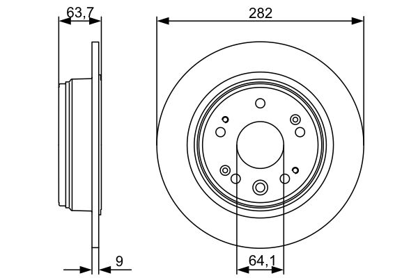Bosch 0986479505 Brake Disc - 5