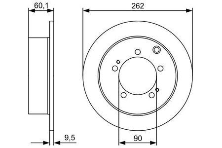 Bosch 0986479512 Brake Disc - 5