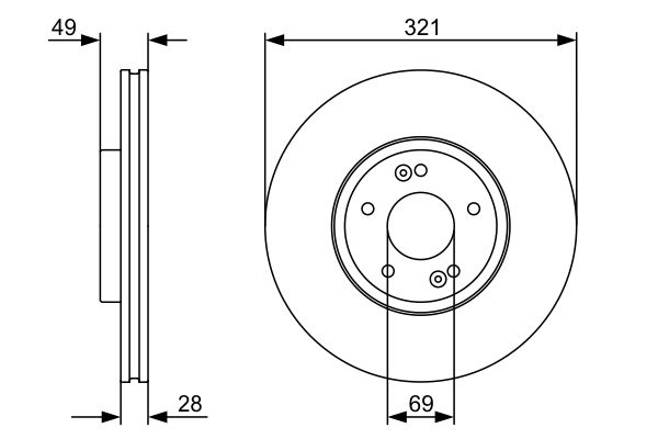 Bosch 0986479536 Brake Disc - 5