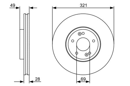 Bosch 0986479536 Brake Disc - 5