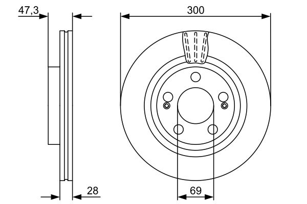 Bosch 0986479537 Brake Disc - 5
