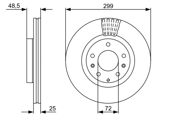 Bosch 0986479542 Brake Disc - 5
