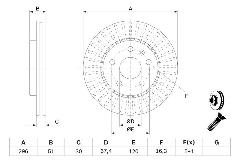 Bosch 0986479543 Brake Disc - 5
