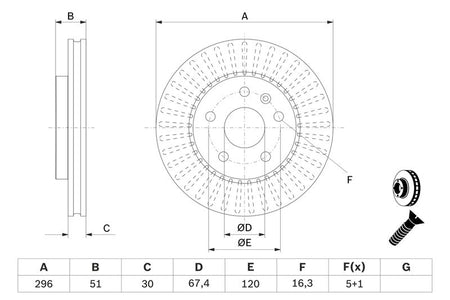 Bosch 0986479543 Brake Disc - 5