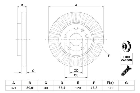 Bosch 0986479544 Brake Disc - 5