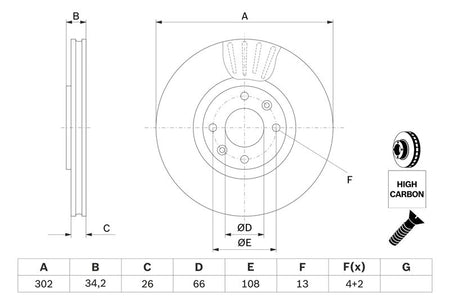 Bosch 0986479548 Brake Disc - 5