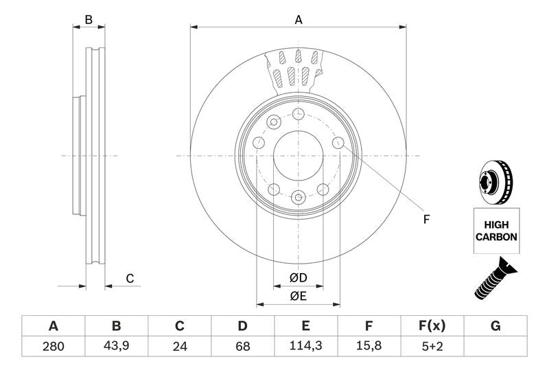 Bosch 0986479553 Brake Disc - 5