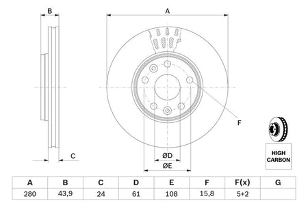 Bosch 0986479555 Brake Disc - 5