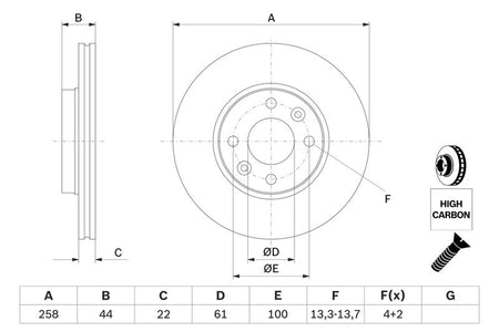 Bosch 0986479556 Brake Disc - 5