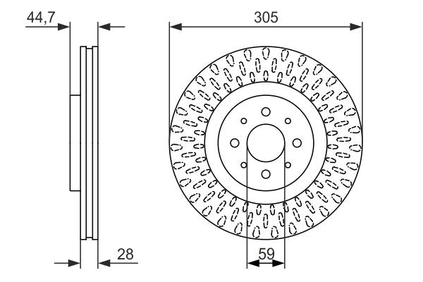 Bosch 0986479570 Brake Disc - 5