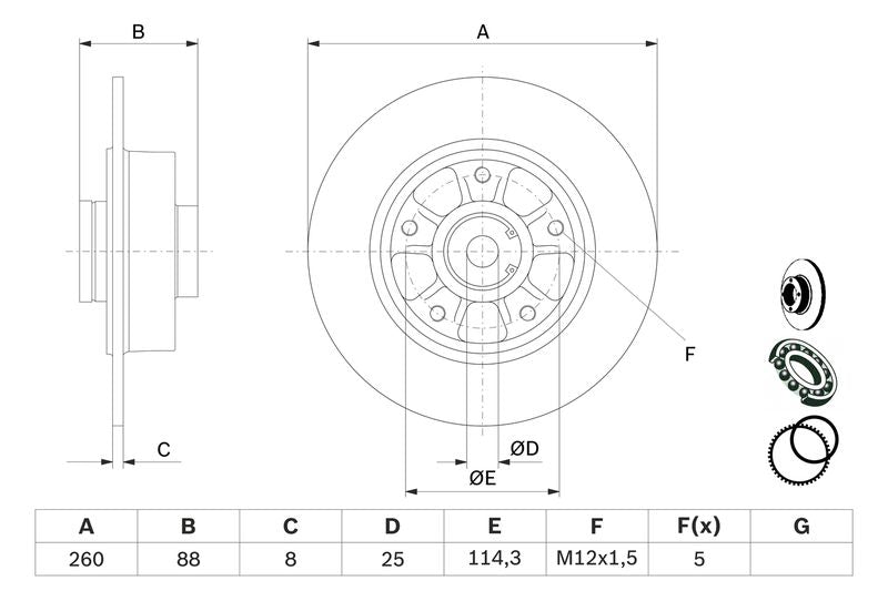 Bosch 0986479575 Brake Disc - 5