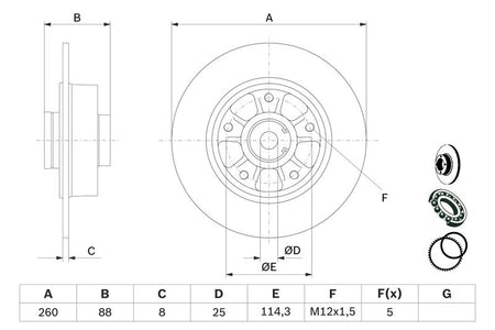 Bosch 0986479575 Brake Disc - 5